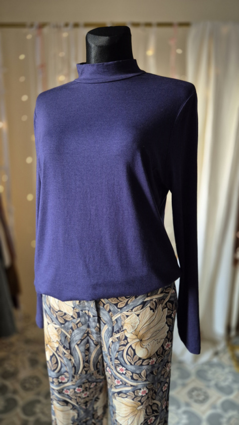 [XL] Modal+bawełna💜 półgolf granat