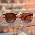 VINTAGE róż/pantera okulary z polaryzacją