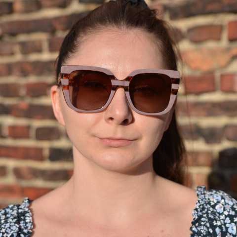 VINTAGE róż/pantera okulary z polaryzacją VINTAGE róż/pantera okulary z polaryzacją