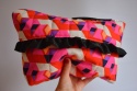 Kosmetyczka XL upcykling geometryczna magenta
