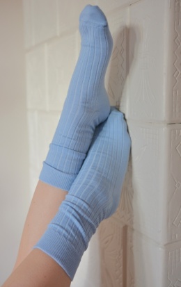[38-40] Merino prążek baby blue skarpety