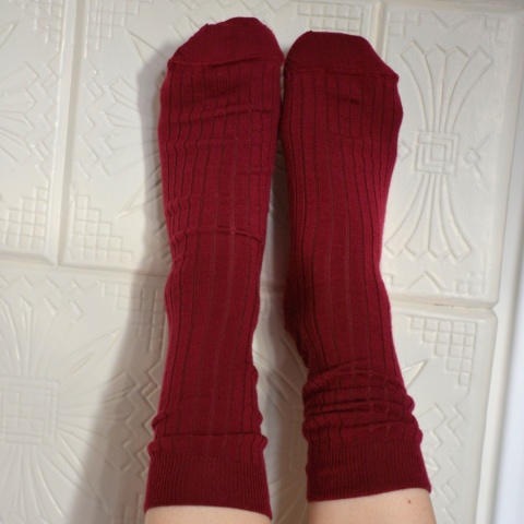 [38-40] Merino prążek bordo skarpety