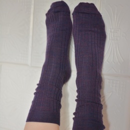 [38-40] Merino prążek śliwka skarpety
