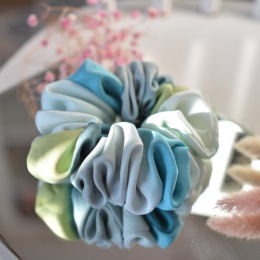 Jedwab maxi gumka upcykling scrunchie MORSKIE FALE