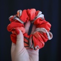Jedwab maxi gumka upcykling scrunchie CZERWONE HAWAJE