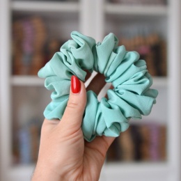 Jedwab maxi gumka upcykling scrunchie MIĘTA
