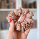 Jedwab midi gumka upcykling scrunchie CAPPUCCINO