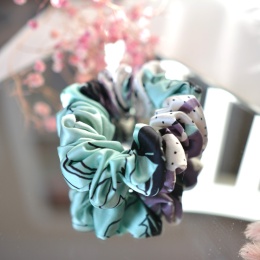 Jedwab maxi/xl gumka upcykling scrunchie miętowe marzenie