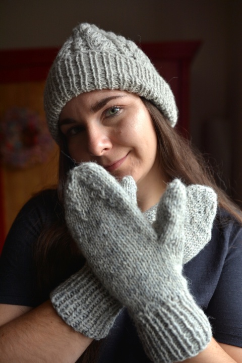 Mix wełna/alpaka/merino rękawiczki handmade szare Mix wełna/alpaka/merino rękawiczki handmade szare