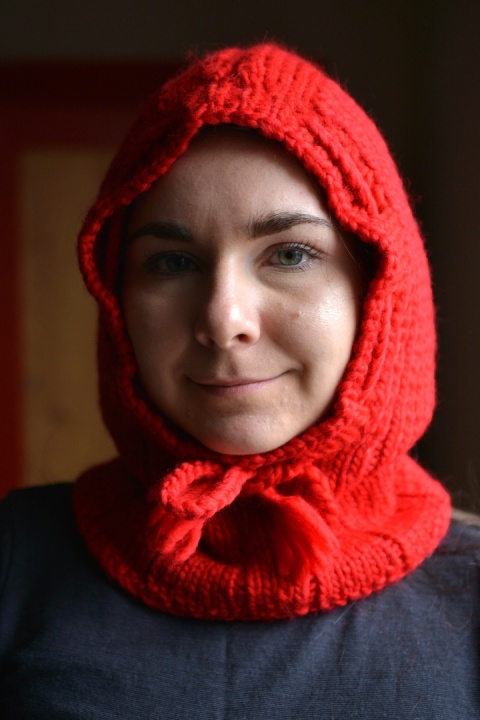 100% wełna balaklava kominiarka CZERWIEŃ kapturek handmade 100% wełna balaklava kominiarka CZERWIEŃ kapturek handmade