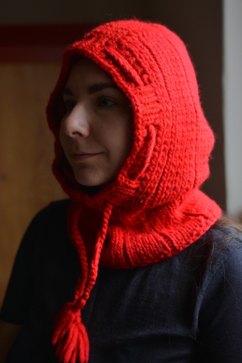 100% wełna balaklava kominiarka CZERWIEŃ kapturek handmade 100% wełna balaklava kominiarka CZERWIEŃ kapturek handmade