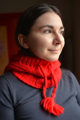 100% wełna balaklava kominiarka CZERWIEŃ kapturek handmade