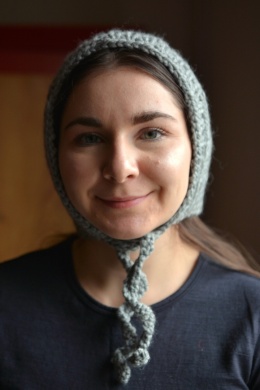 100% wełna handmade kapturek szary