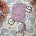 100% wełna handmade kapturek wrzos