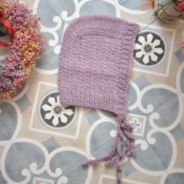 100% wełna handmade kapturek wrzos