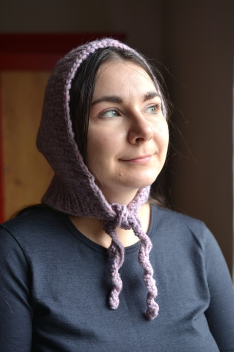 100% wełna handmade kapturek wrzos 100% wełna handmade kapturek wrzos