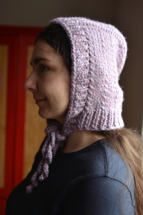 100% wełna handmade kapturek wrzos 100% wełna handmade kapturek wrzos
