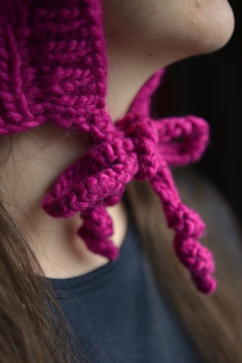 100% wełna handmade kapturek magenta 100% wełna handmade kapturek magenta
