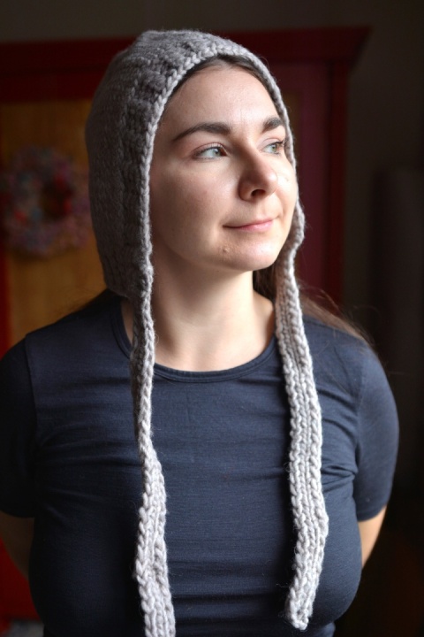 100% wełna handmade kapturek ciepła szarość 100% wełna handmade kapturek ciepła szarość