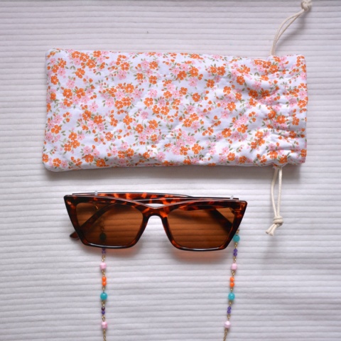 Etui Łąka Kwietna - pomarańczowe kwiatuszki