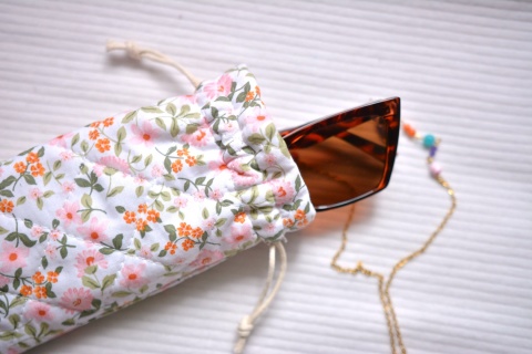 Etui Upcykling Łąka Kwietna - zielone liście