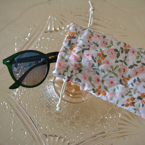 Etui Upcykling Łąka Kwietna - zielone liście