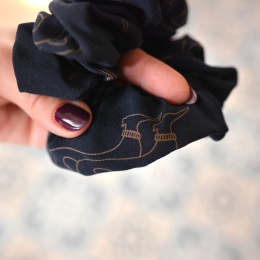 JAMNIKI Jedwab MIDI gumka upcykling scrunchie ANTRACYT