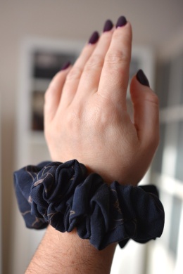 JAMNIKI Jedwab MAXI gumka upcykling scrunchie ANTRACYT