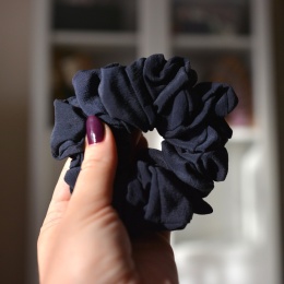 Jedwab MAXI gumka upcykling scrunchie ANTRACYT