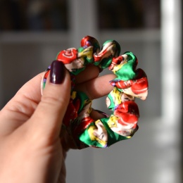 COCA COLA VINTAGE Jedwab MINI MINI gumka upcykling scrunchie