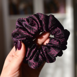 Jedwab MAXI gumka upcykling scrunchie Śliwkowa fantazja :)