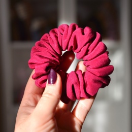 Jedwab midi gumka upcykling scrunchie AMARANT