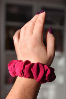 Jedwab midi gumka upcykling scrunchie AMARANT