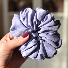 Jedwab MAXI gumka upcykling scrunchie MROŹNY PORANEK