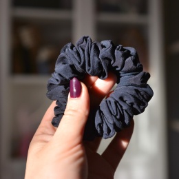 Jedwab midi gumka upcykling scrunchie ANTRACYT