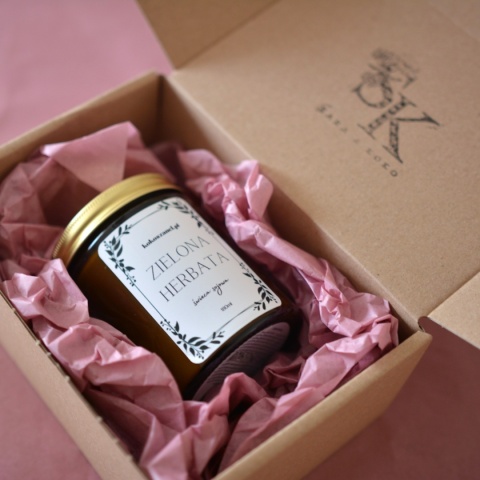 ZIELONA HERBATA ❤ świeca sojowa koko szanel (M - średnia) zapakowana na prezent ZIELONA HERBATA ❤ świeca sojowa koko szanel (M - średnia) zapakowana na prezent