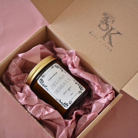 ZIELONA HERBATA ❤ świeca sojowa koko szanel (M - średnia) zapakowana na prezent ZIELONA HERBATA ❤ świeca sojowa koko szanel (M - średnia) zapakowana na prezent