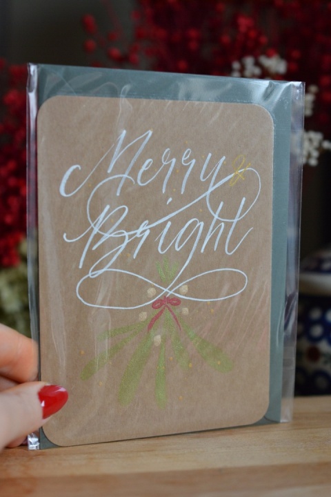 Kartka ręcznie malowana Minty Moose WARIANT DO WYBORU