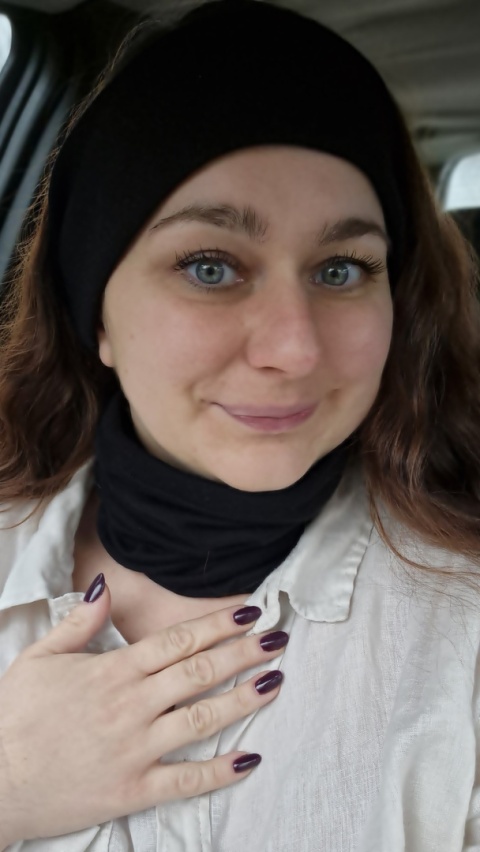 Komplet wełna merino komin+opaska czarny SUPER SOFT