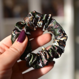 MYSZKI MIKI VINTAGE Jedwab MINI MINI gumka upcykling scrunchie CZERWIEŃ