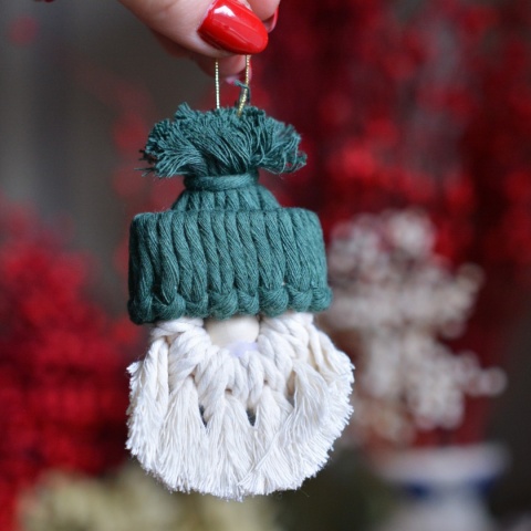 Skrzat mikołaj zielona czapka Hand Made