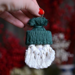 Skrzat mikołaj zielona czapka Hand Made