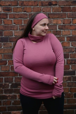 100% wełna merino bluzeczka longsleeve BRUDNY RÓŻ (Longisław :)