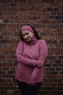 100% wełna merino bluzeczka longsleeve BRUDNY RÓŻ (Longisław :)