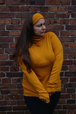 100% wełna merino bluzeczka longsleeve MUSZTARDA (Longisław :)