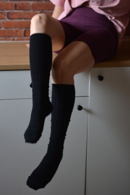 [35-37] PODKOLANÓWKI wełna merino CZARNE