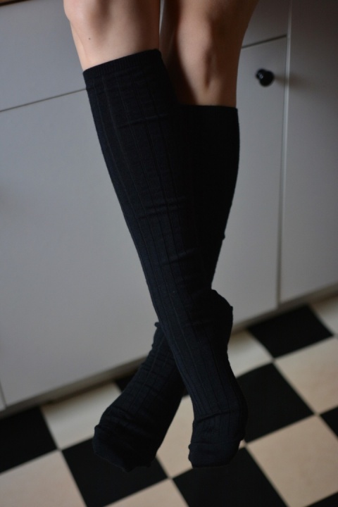 [35-37] PODKOLANÓWKI wełna merino CZARNE