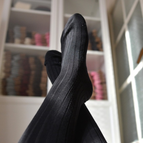 [35-37] PODKOLANÓWKI wełna merino CZARNE