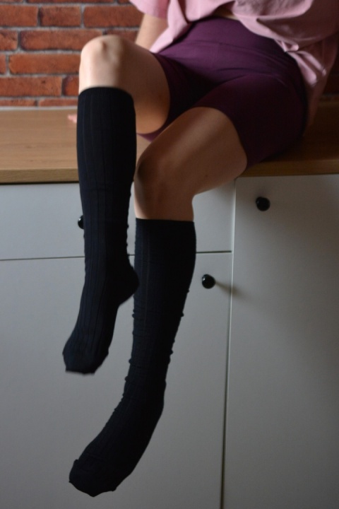 [38-40] PODKOLANÓWKI wełna merino CZARNE