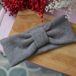 Mokka wełna jagnięca opaska upcykling bardzo ciepła